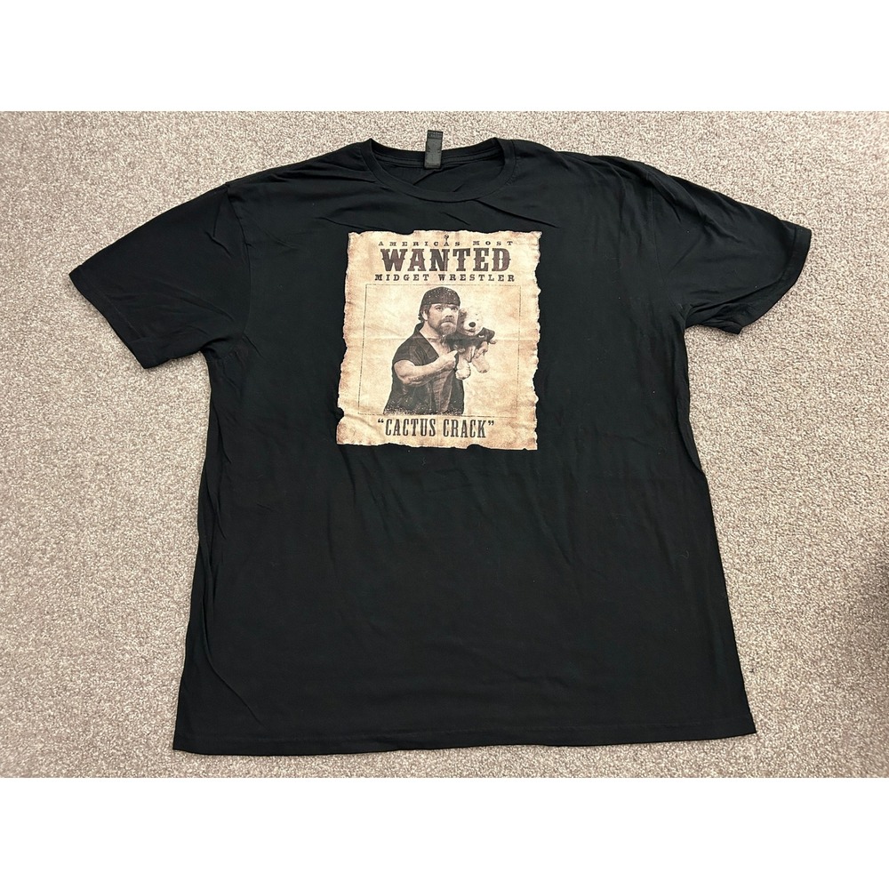 Vintage Micro Wrestling All Stars Cactus Crack TShirt XL Black Excellent Graphic